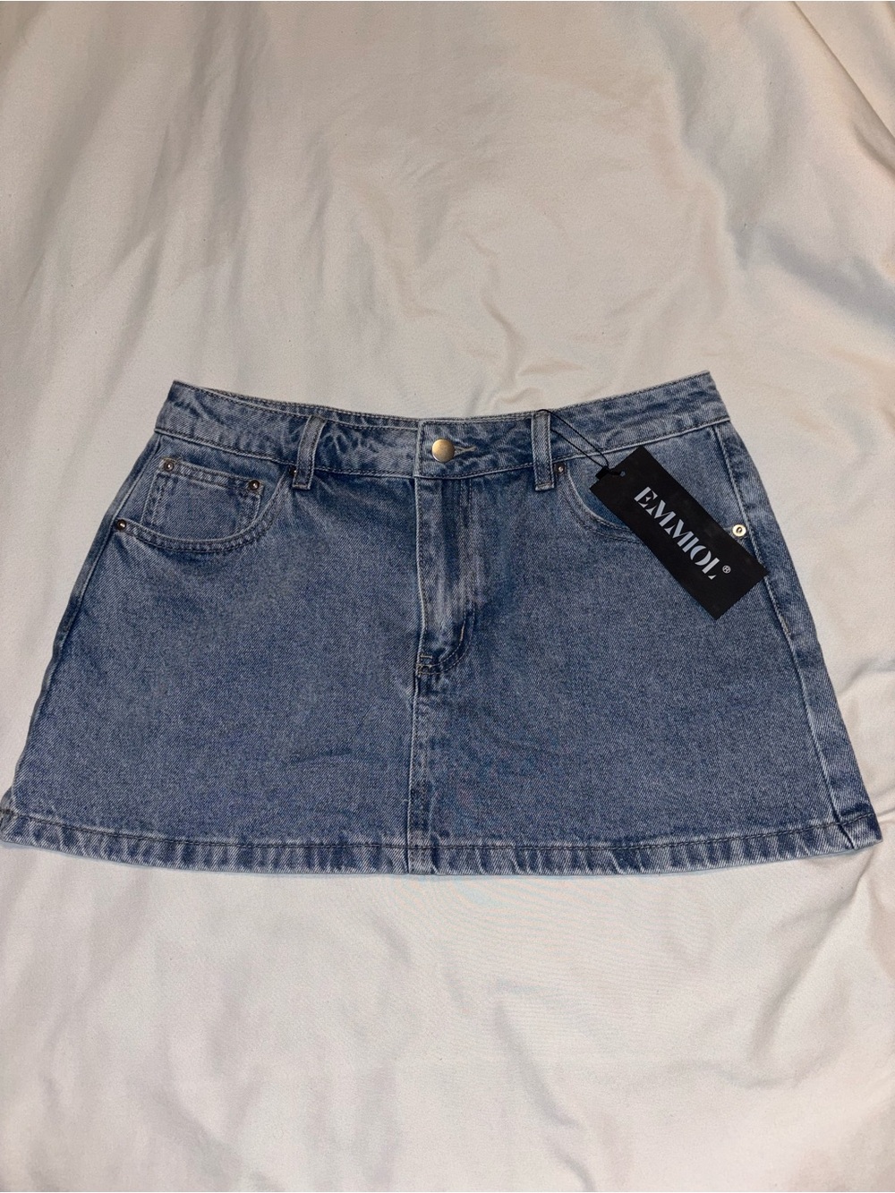 Denim Mini Skirt in Blue Size Medium NWT